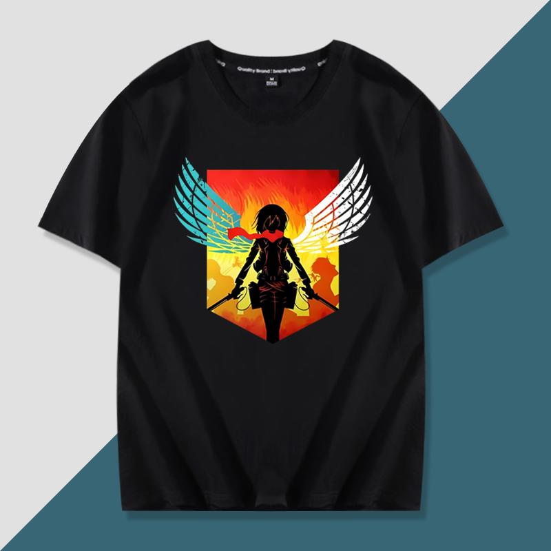 Japanese anime Attack on Titan handsome printed summer 100% cotton T-shirt fashion casual men's streetwear
