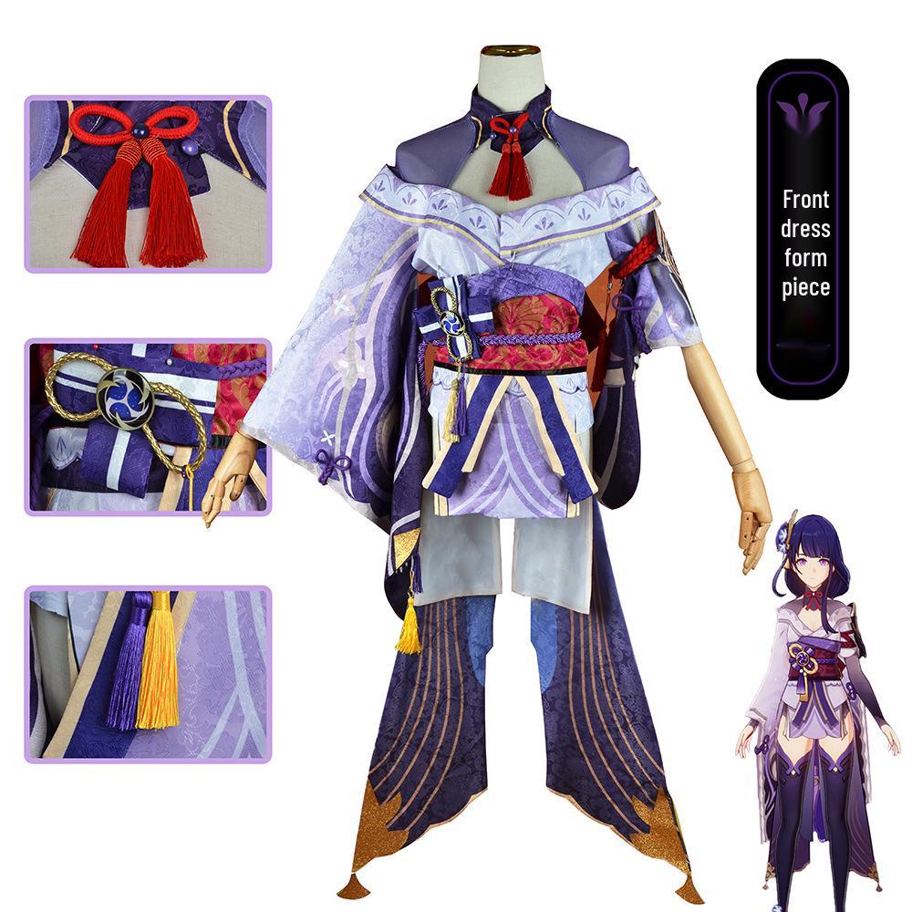 Genshin Impact Raiden Shogun Cosplay Costume - Women's Full Set