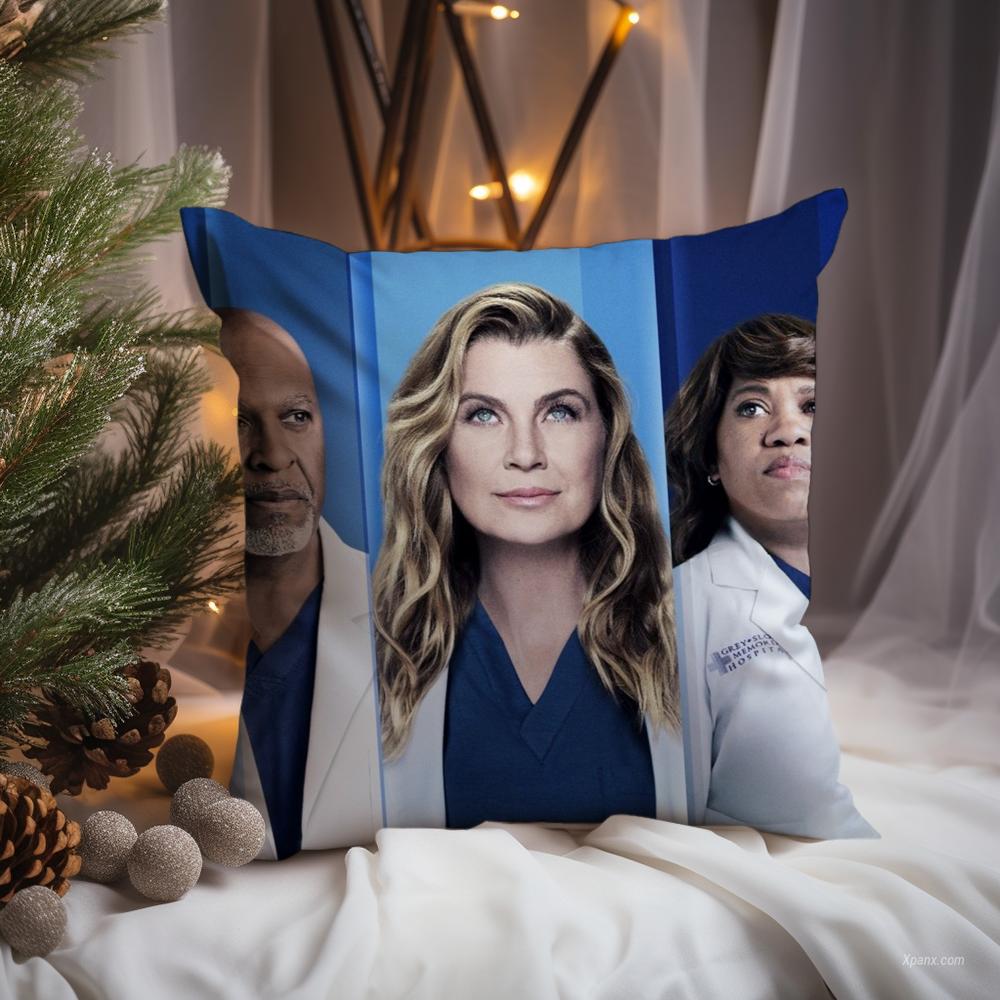 G-Greys Anatomy Cushion Cover Premium Comfort Reversible Pillow Cove -Two in One Design for Any Room & Car Interior