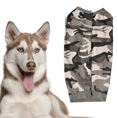 Traje de Recuperación para Mascotas Jumpsuit Pijama Estampado Camuflaje de Alta Elasticidad Bata Quirúrgica Chaleco Envolvente para Perros Pequeños Medianos Grandes Gatos