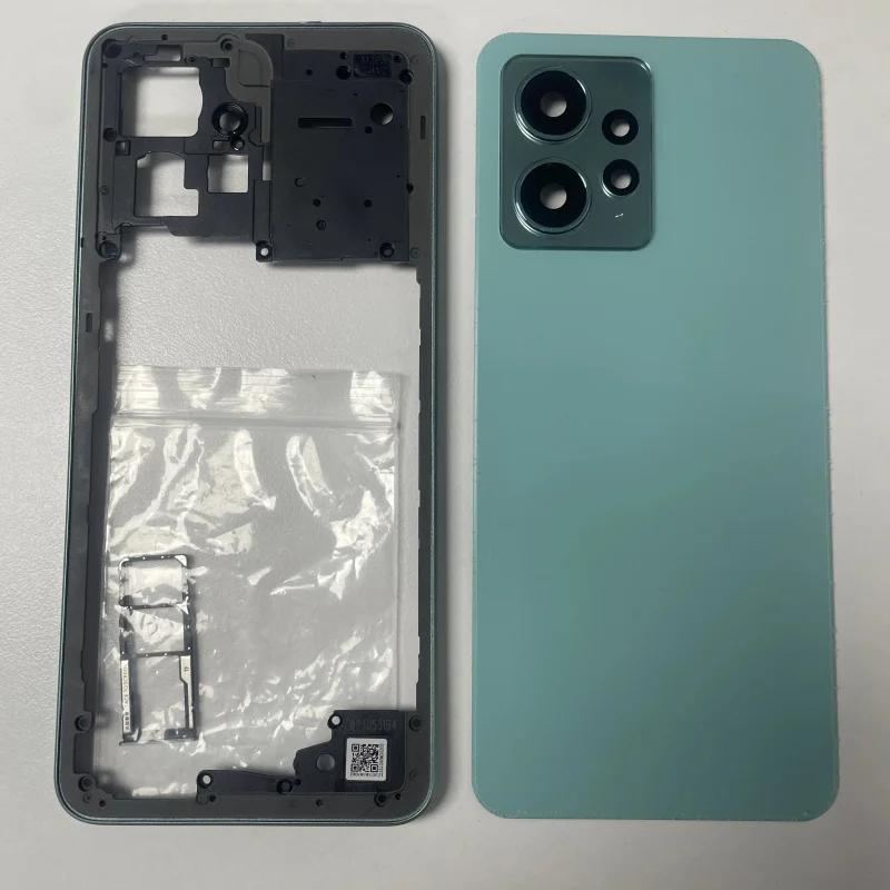 Per Custodia Pannello Coperchio Posteriore Batteria Telaio Centrale Scocca Telefono Redmi Note 12 4G Lente Fotocamera Posteriore Vassoio SIM Card