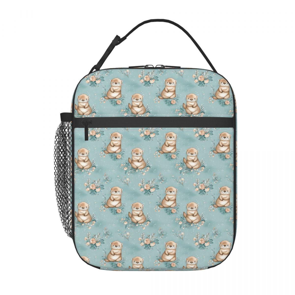 

Cute Otter In The Water Pattern Insulated Lunch Bag for Kids School Cooler Thermal Food Box Tote Portable Lunch Boxes Container One Size