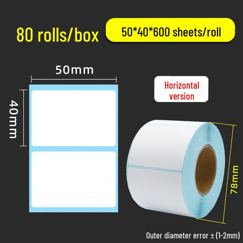 Thermal Self-Adhesive Barcode Labels: 60x40mm, 20-100 Blank Labels per Box