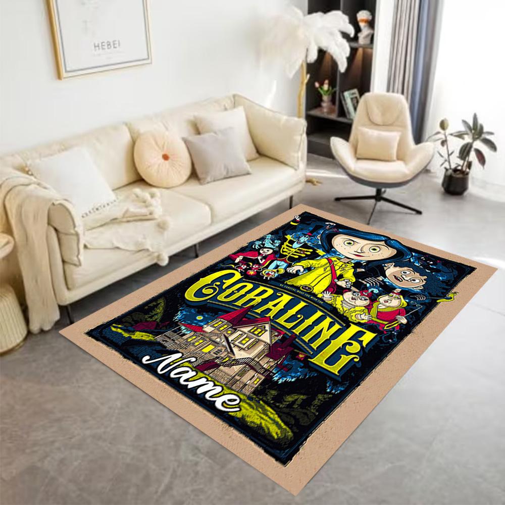 Mystery Other World Customized Name Floor Mat Design for Balcony Dining Room Kitchen Game Room Anti-slip Rug Anime Office Decor