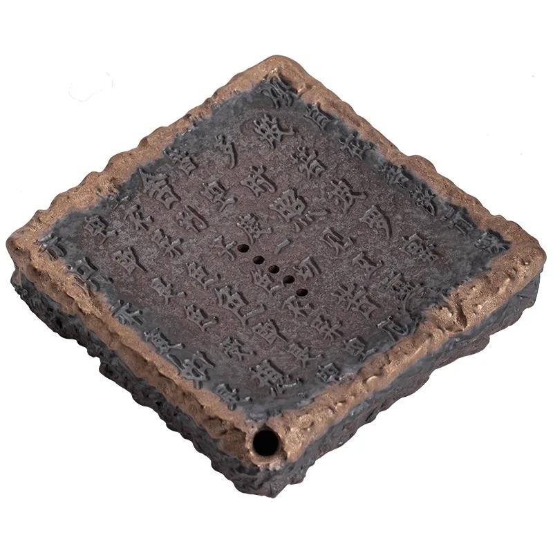Herz-Sutra Topfuntersetzer Japanische Vergoldung Eisenemaille Kleine Größe Steinguttopf Topfuntersetzer Wasserspeicher Teetisch Topfunterlage Topf Teetablett
