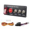 True Carbon Fiber 12V Auto LED Racing Car Ignition Engine Start On/Off Push Toggle Switch Panel 5 Button Styles