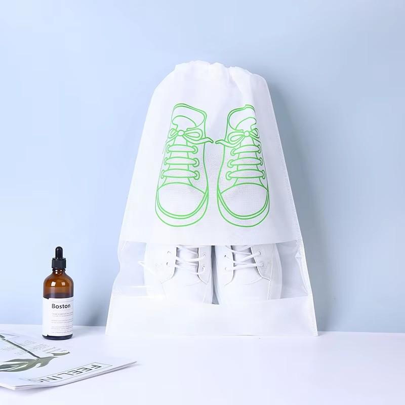 10Pcs Shoes Storage Bag Organizer Bags Non-woven Travel Portable Closet Bag Waterproof Pocket Clothing Tranparent Hanging Bag