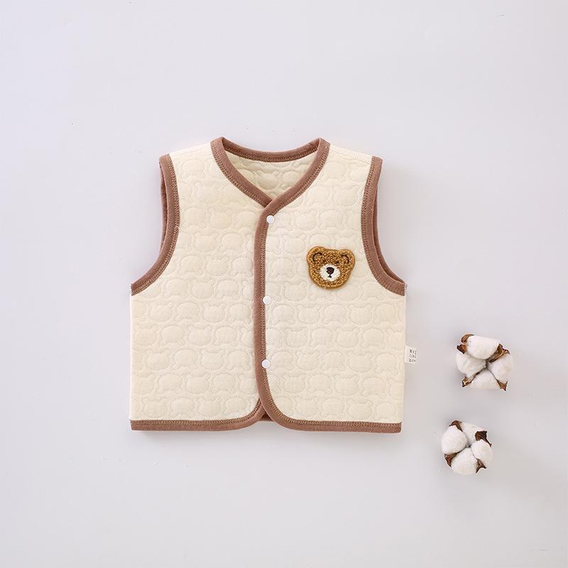 Jingqi Quilted Sleeveless Warm Vest for Newborns - Boys and Girls, Spring & Autumn Season