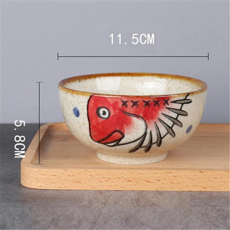 Японская керамическая посуда, расписанная вручную, высотой 5 дюймов, бамбуковая шляпа, миска для десерта, домашняя рисовая миска, маленькая суповая миска, керамическая миска