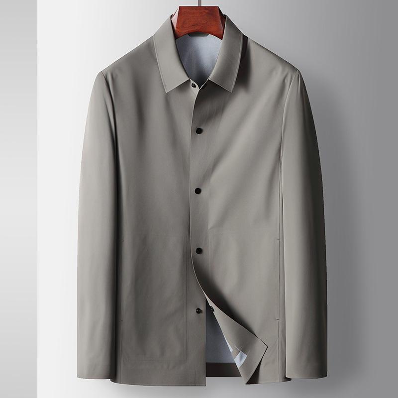 Spring and Autumn Lapel Shirt Version Seamless Pressing Young and Middle-aged Light Luxury Business Leisure Thin Jacket