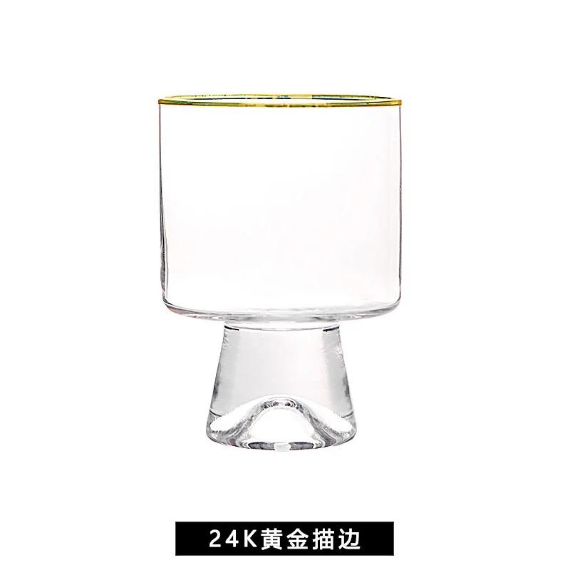 Křišťálový skleněný hrnek s rukojetí, trojrozměrně malovaný hrnek na červené a bílé víno, kreativní sklenice na kávu s motivem sněhové hory a tulipánu