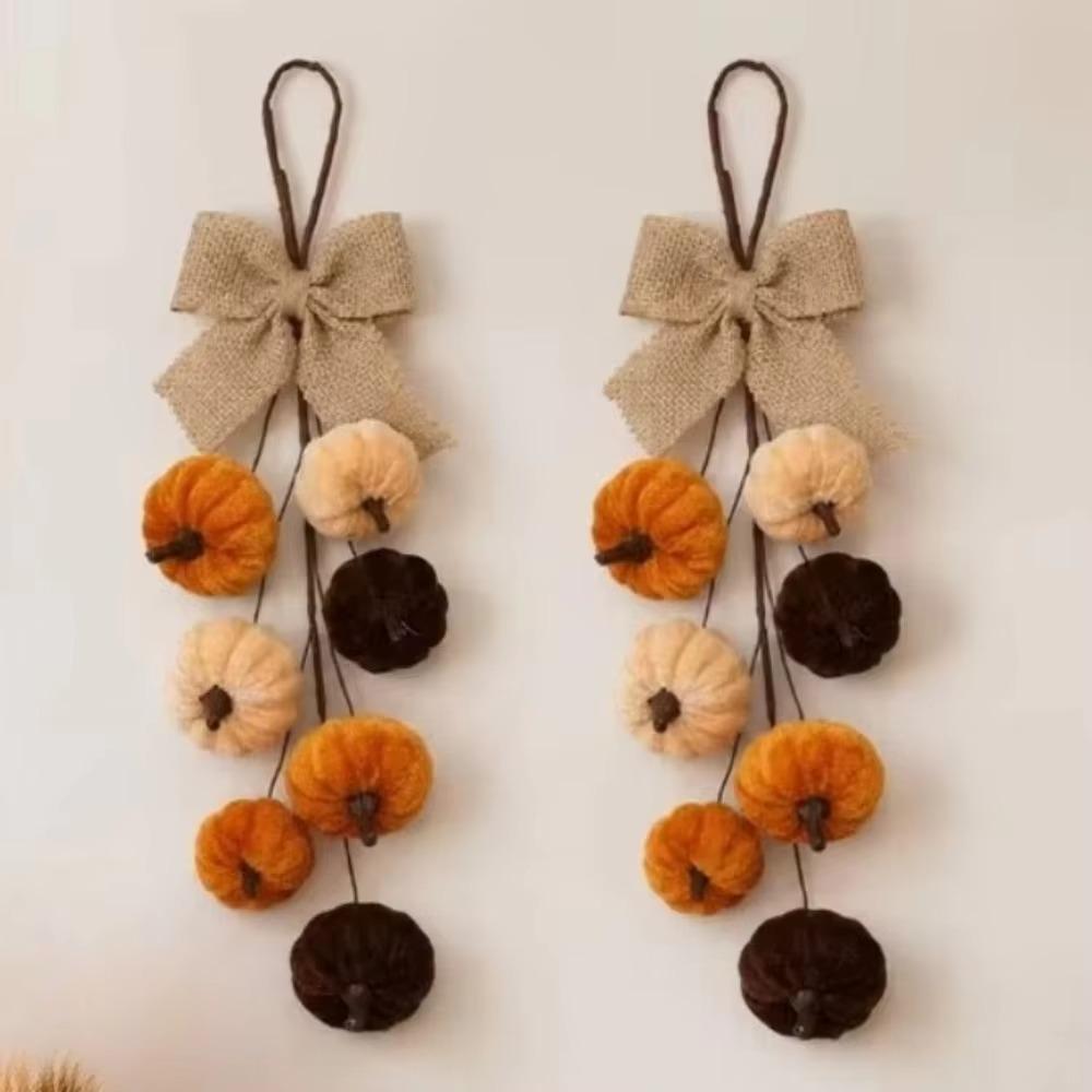 Artificial Pumpkin Hanging Ornament Thanksgiving Fall Door Wall Decoration Harvest Festival Party