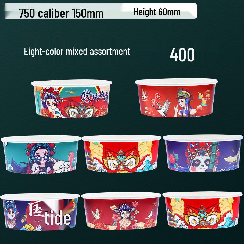 Handon Disposable Round Takeaway Food Containers (400-Pack, No Lids)