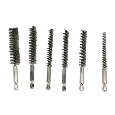 6 Stück Bohrungsbürste Drahtbürste mit Sechskantschaft für Bohrmaschine Schlagschrauber 8mm 10 mm
