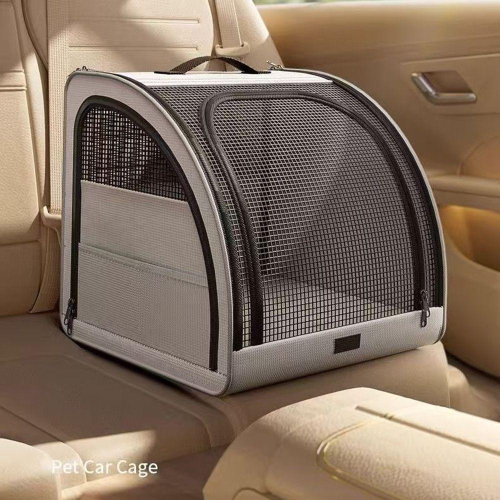 Foldable Pet Carrier Breathable Cat Backpack Secure Car Seat Dog Kennel Small Pets