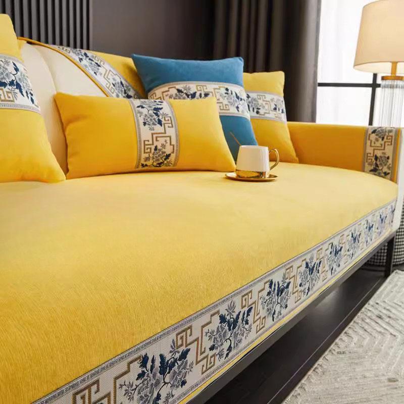 Embroidered Lace Chenille Sofa Cover for All Seasons Living Room Non-slip Sofa Seat Cushion Couch Slipcover Dustproof Sofa Towel