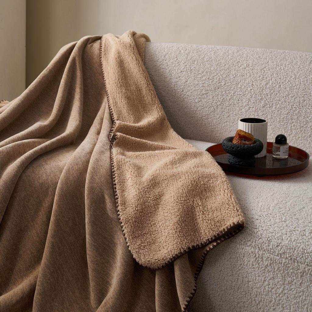 Cozy Knit Velvet Blanket & Shawl - Thick, Warm Cover for Sofa or Office
