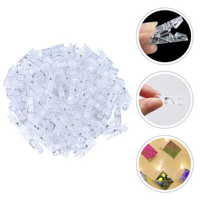100 Pcs Transparent Photo Folder Wall Clips for Plastic Baby Hangers Tapestry Paper Clothespin Picture Portable Craft