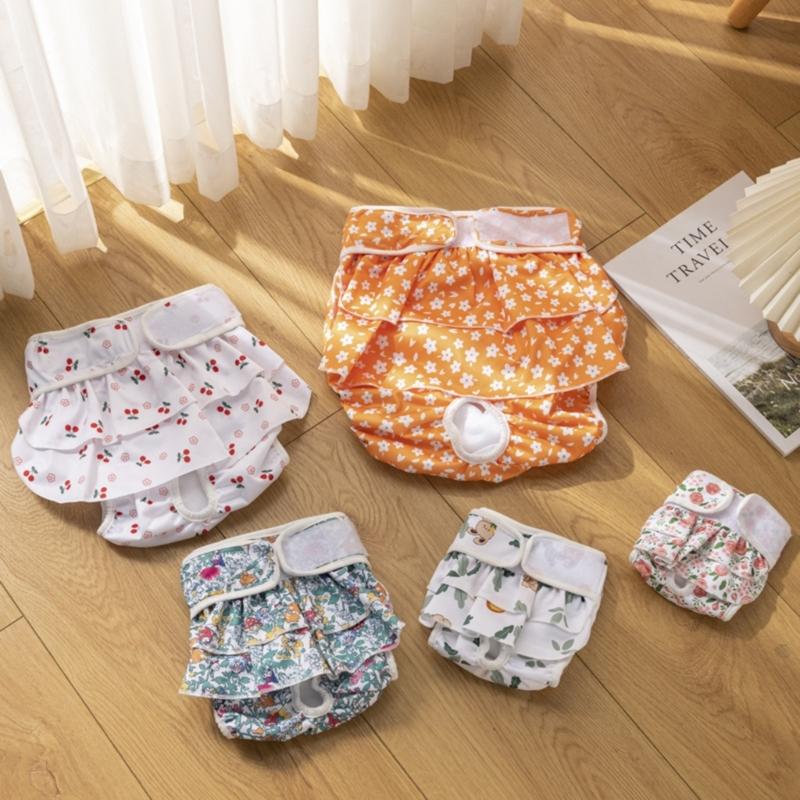 Pet Girls Dog Sweet Diaper Physiological Sanitary Dog Shorts Underwear Pant for Pet Dogs Nappy-Oestrus Cover Elasticity