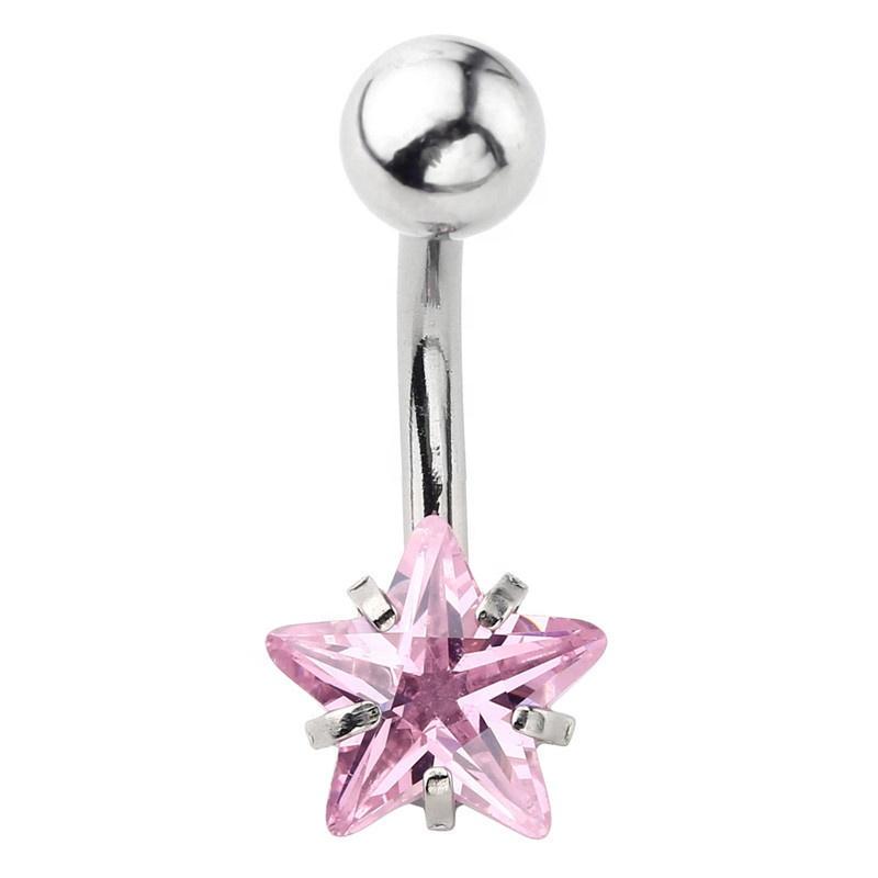 Gold Plated Stainless Steel Medical Steel CZ Navel Button Ring Piercing Belly Stud Body Jewelry Engagement Gift