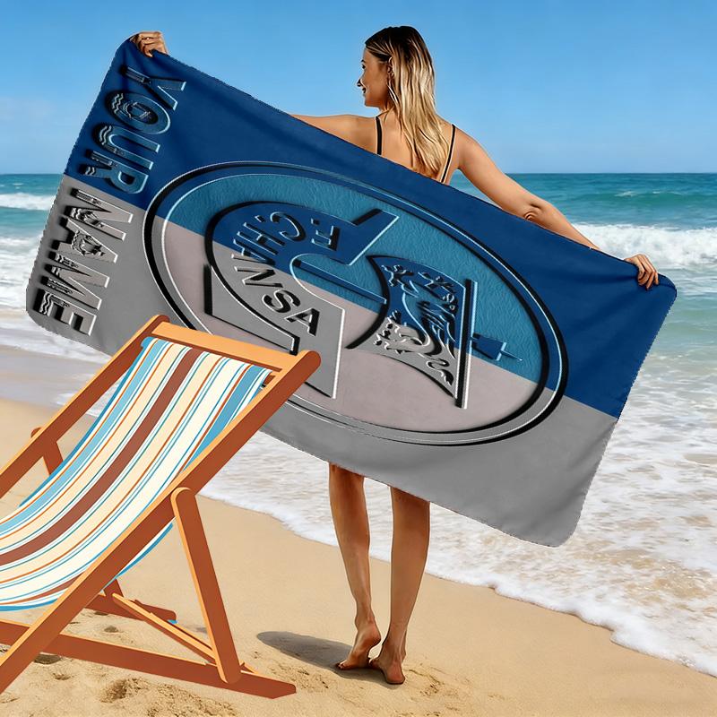 Benutzerdefinierter Name FC Hansa Rostock Druck Strandtuch, Großes Weiches Schnelltrocknendes Handtuch für Strand Camping Schwimmen -HE49