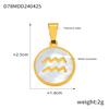 18K Gold Titanium Steel Constellation Pendant - Round, Versatile, Simple Design with Shell Accents, European and American Style Jewelry.