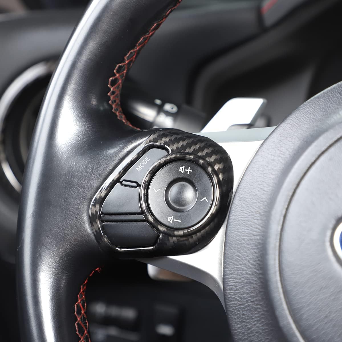 for Toyota 86 Subaru BRZ 2012-2020 Interior Car Steering Wheel Button Frame Cover Trims, Steering Wheel Cover Sequins Frame Trim Made of ABS Material