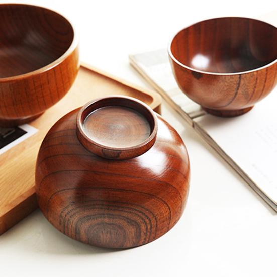 1 Pc Salad Bowl Multi-purpose Thermal Insulation Wood Wooden Salad Bowl Smoothies