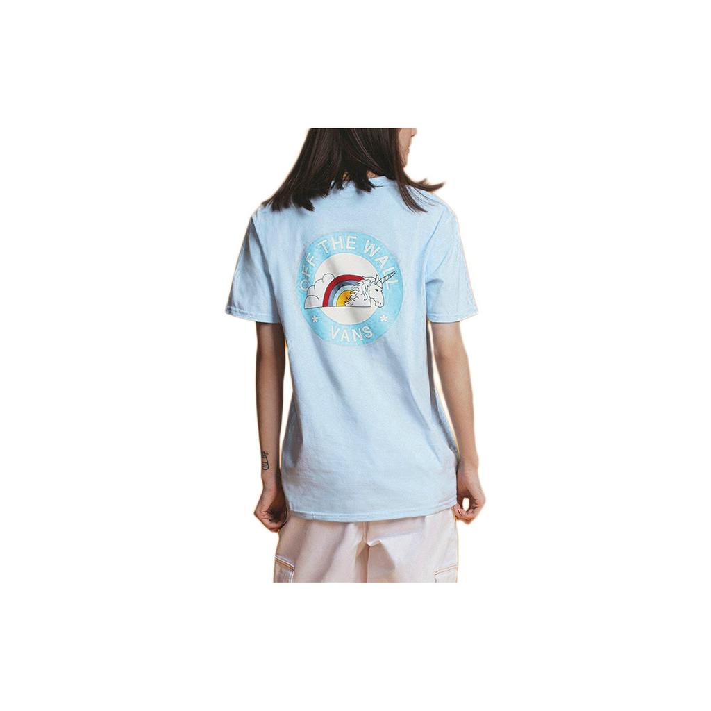 Vans Unicorn Print Short Sleeve T-Shirt Women Tops Light-Blue VN0A54IMUUU