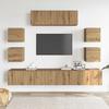 Vidaxl 7-Cz. Zestaw Szafek Tv, Dąb Artisan, Materiał Drewnopochodny