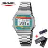 SKMEI 2514 Luxury Retro Digital Sport Watch for Men Stainless Steel Military Waterproof Wristwatch Mens Clock 1123 Reloj Hombre