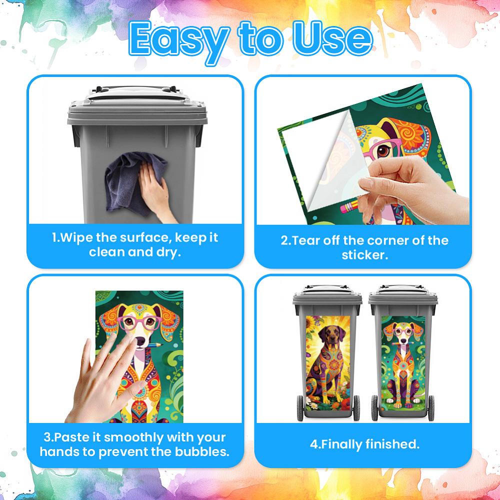 PVC Stickers Self-adhesive Decorative Stickers Decals for Trash Decoration Dog 820x380mm