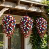 Artificial Red White Blue Flowers, Patriotic Hanging Flowers, UV Resistant Artificial Morning Glory Flowers, Fake Greenery Garland for Home Porch Yard
