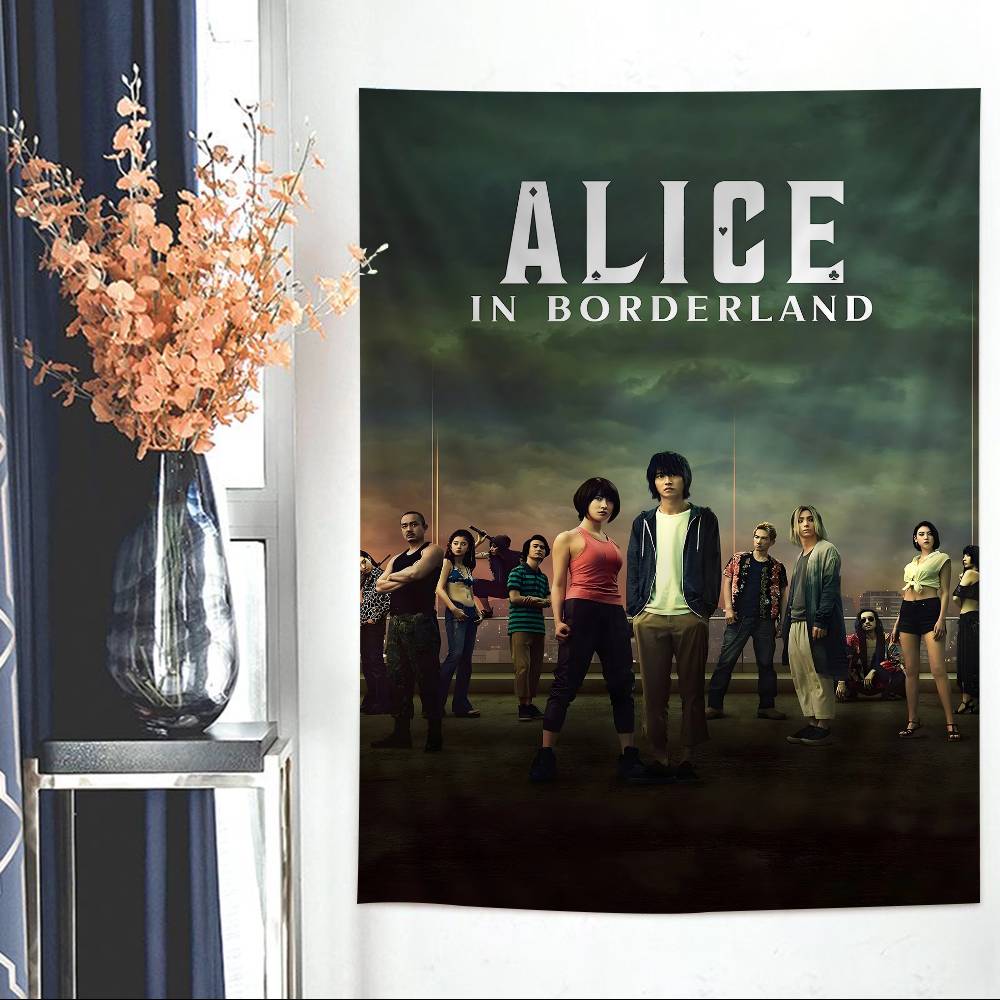 Hot TV Alice In Borderland Cartoon Tapestry Art Science Fiction Room Home Decor Wall Hanging Sheets