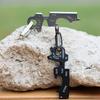 1PC Outdoor Camping Stainless Steel Keychain Multi-function Tool Hook Pliers Nail File Bottle Driver Screwdriver Bottle Opener
