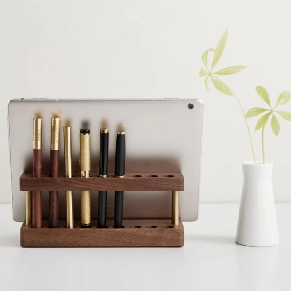 Sleek Desk Organizer 9 Slots Phone Stand Multifunction Pen Holder  For Office School