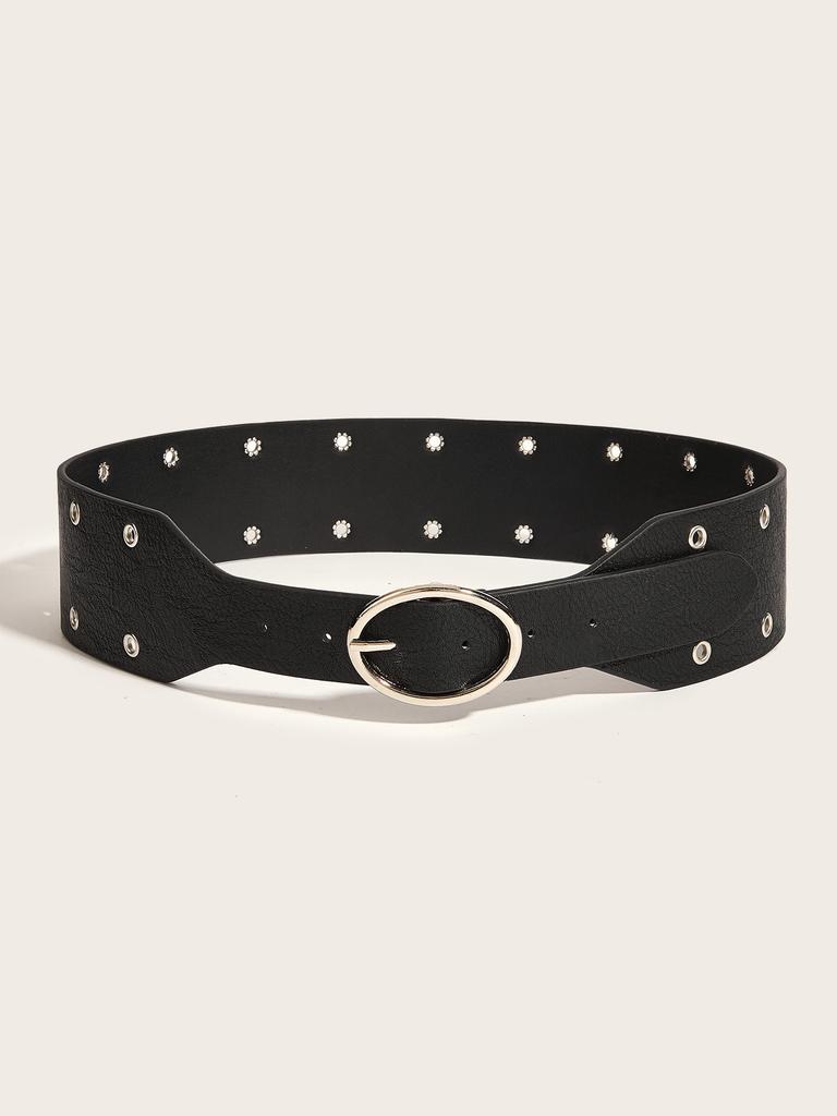 Punk Style Willow Nail Personalized Belt Decoration European and American Style Versatile Buckle Belt Trend Pants Belt Trend