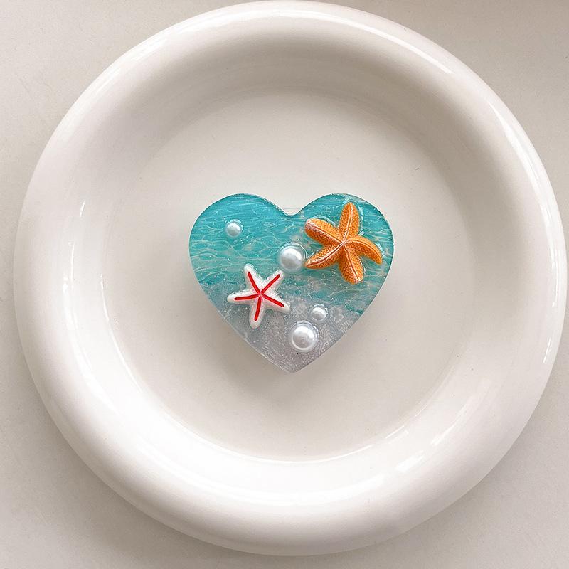 Japanese Small Fresh Ocean Pearl Mobile Phone Airbag Bracket Magnetic Suction Back Sticker Starfish Dolphin Retractable Portable Niche