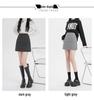 Women's High-Waisted Gray Polka Dot Woolen Half-Skirt - Slimming, Thickened, Petite Fit for Autumn/Winter 2025