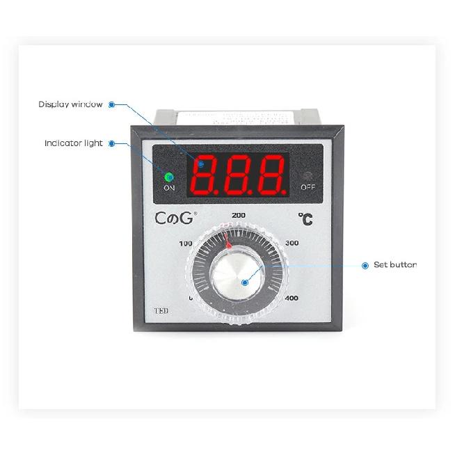 TED 72*72mm K J PT100 Type AC220V 110V 24V 380V Knob 0-100 300 400 600 Degree Digital Thermostat Powered Temperature Controller