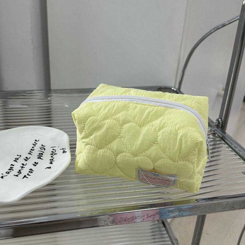 Kawaii Stepp Damen Kosmetiktasche Große Kapazität Reise Kulturtasche Reißverschluss Make-up Aufbewahrungstasche Karierte Münzbörse