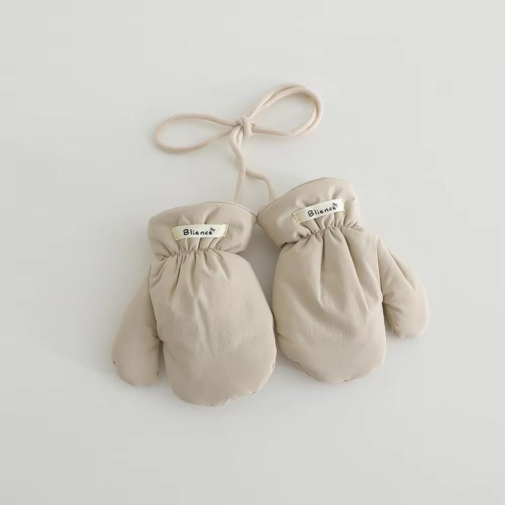 1 Pair Solid Color Kid Gloves Winter Warm Full Cover Glove Trendy Children's Gloves For Boys Girls