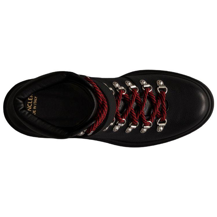Moncler Leather Lace-Up Chunky Heel Ankle Boots Women ankle boots Black G209B4F7080002SEA999