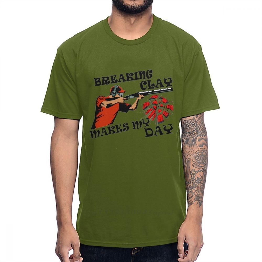 Man Leisure Clay  Trap Shooting For Skeet Shooting Fans T Shirt Round Neck Comfortable Cotton Anime Homme Tshirt