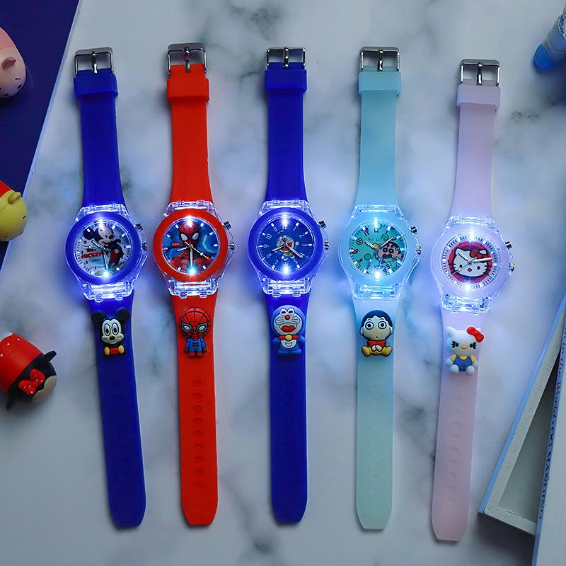 Marvel Cartoon Glow-in-the-Dark Silicone Quartz Watch for Kids and Students