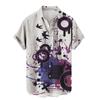Shirts For Men Music Guitar3d Print Rock Hip Hop Tops Male Clothing Short Sleeve V-Neck Beach Shirts