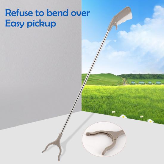 Trash Folder with Push Handle Design Foldable Portable Garbage Clip with Rubber Anti-Slip Chuck Storage Trash Clip