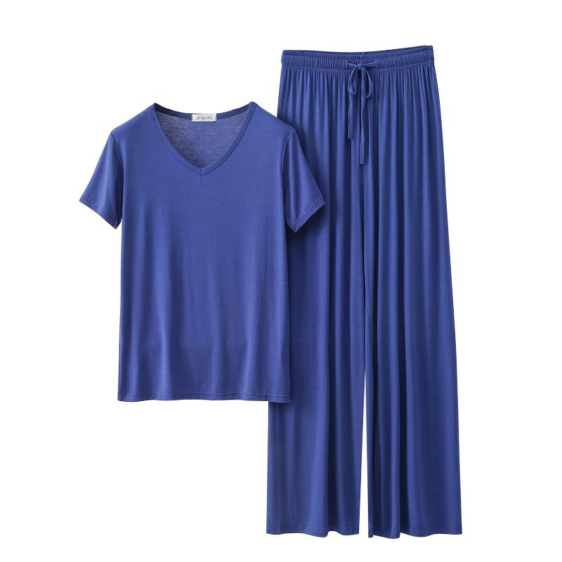 Women's Loose Casual Pajama Sets V-neck T-shirt and Pants