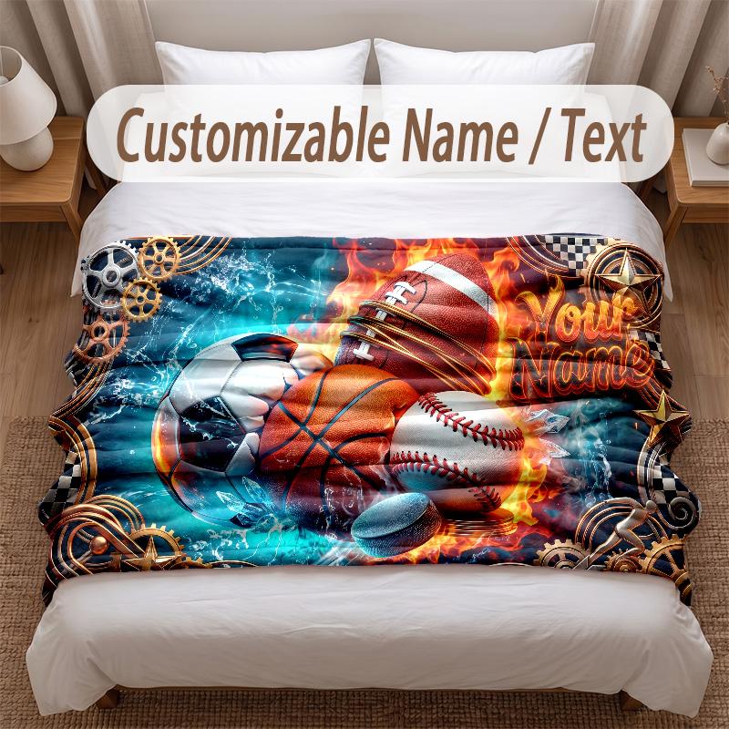 Other Similar Designs Theme Soft Blanket Personalized Custom Name Text Print Warm Blanket Home Sofa Bedroom Decor