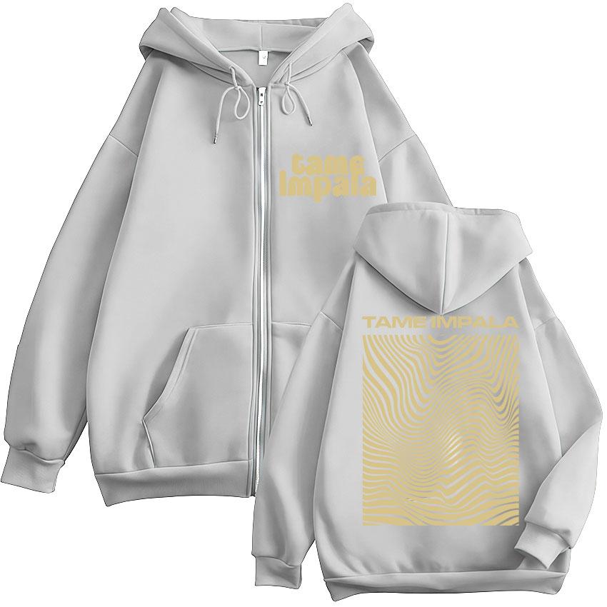 Rock Band Tame Impala Bluzy Rozpinane z Kapturem Męskie Damskie Gotyckie Hip Hop Vintage Bluza Polarowa Oversize Codzienne Kurtki Streetwear